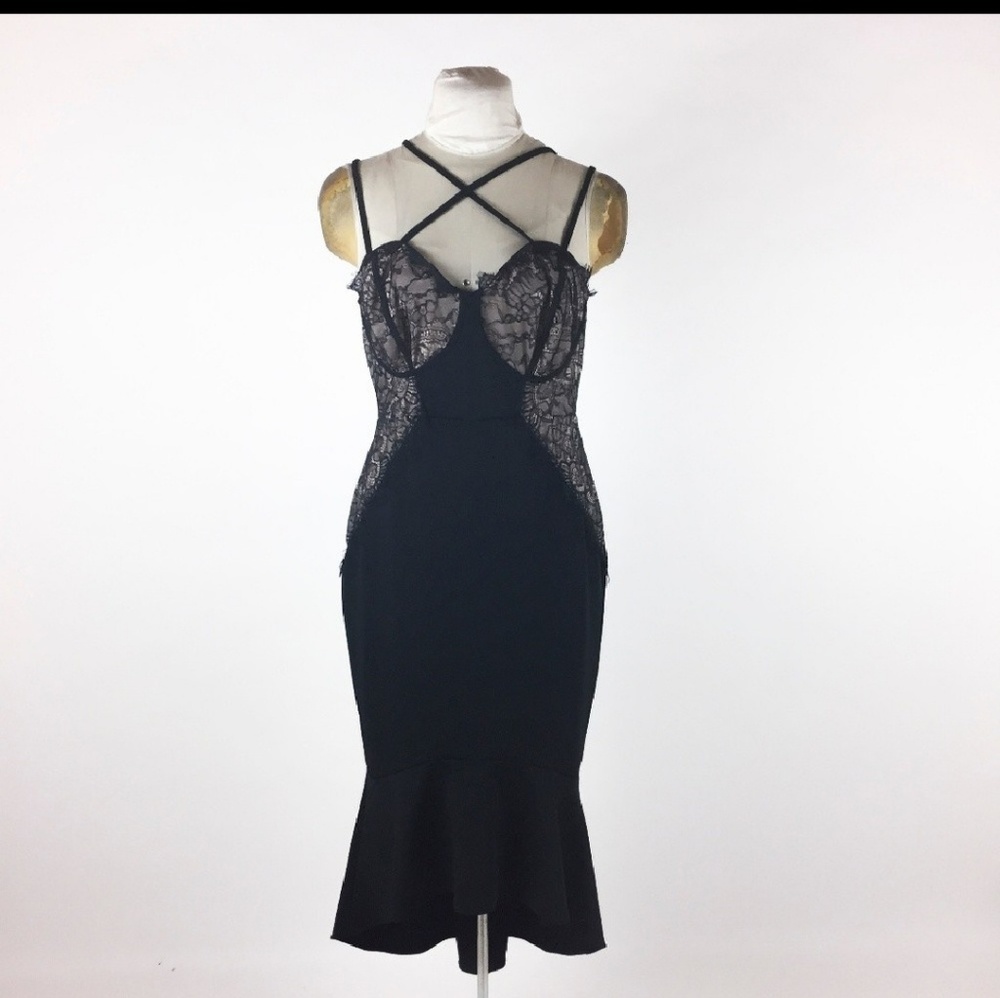 ASOS black/lace wiggle dress